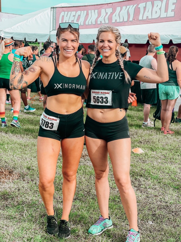 Jeri Walden and Claire Bays at a 5k mud run.