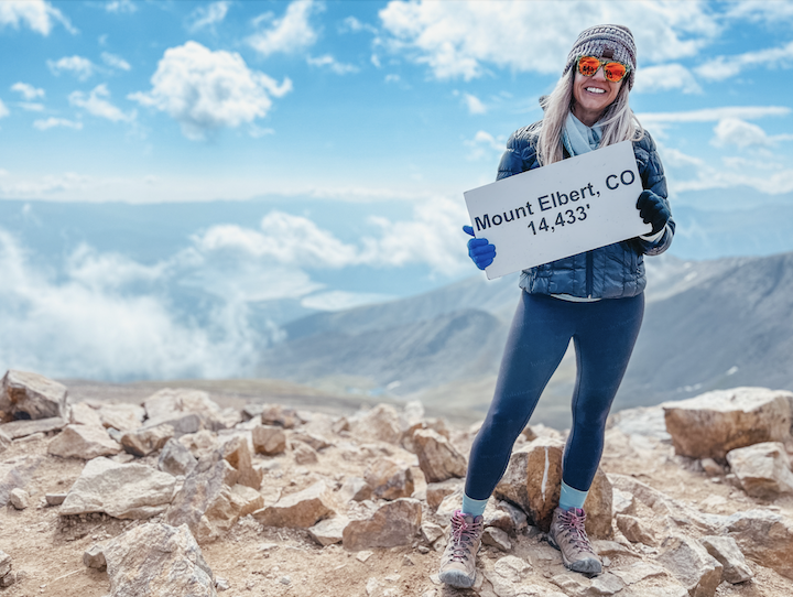 Jeri Walden on top of Mt Elbert