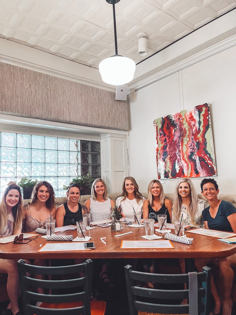 Jeri Walden and friends at a restaurant in Oklahoma City.