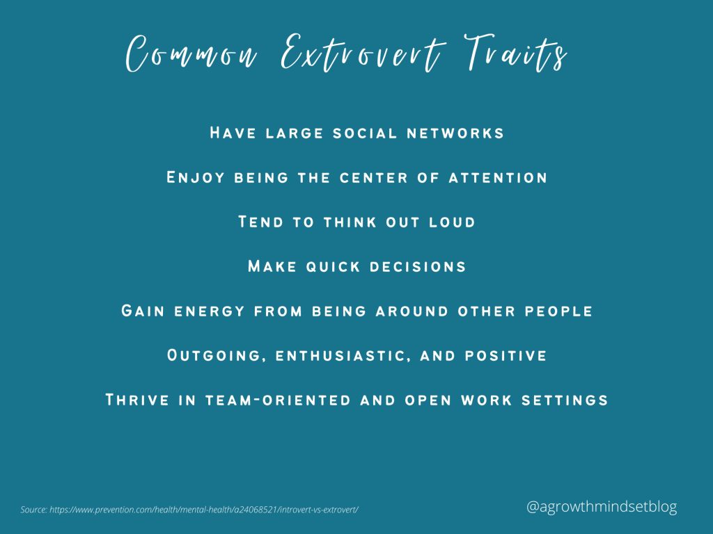 List of common traits of Extroverts.